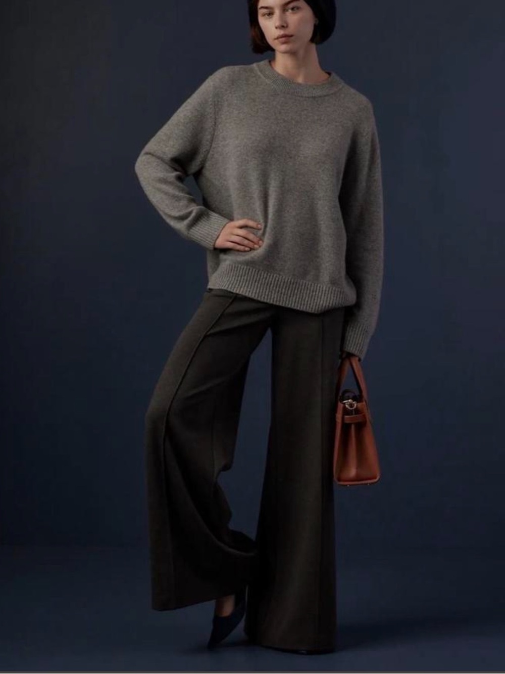 Quince Black High-Rise Ultra Stretch Wide-Leg Trousers XL